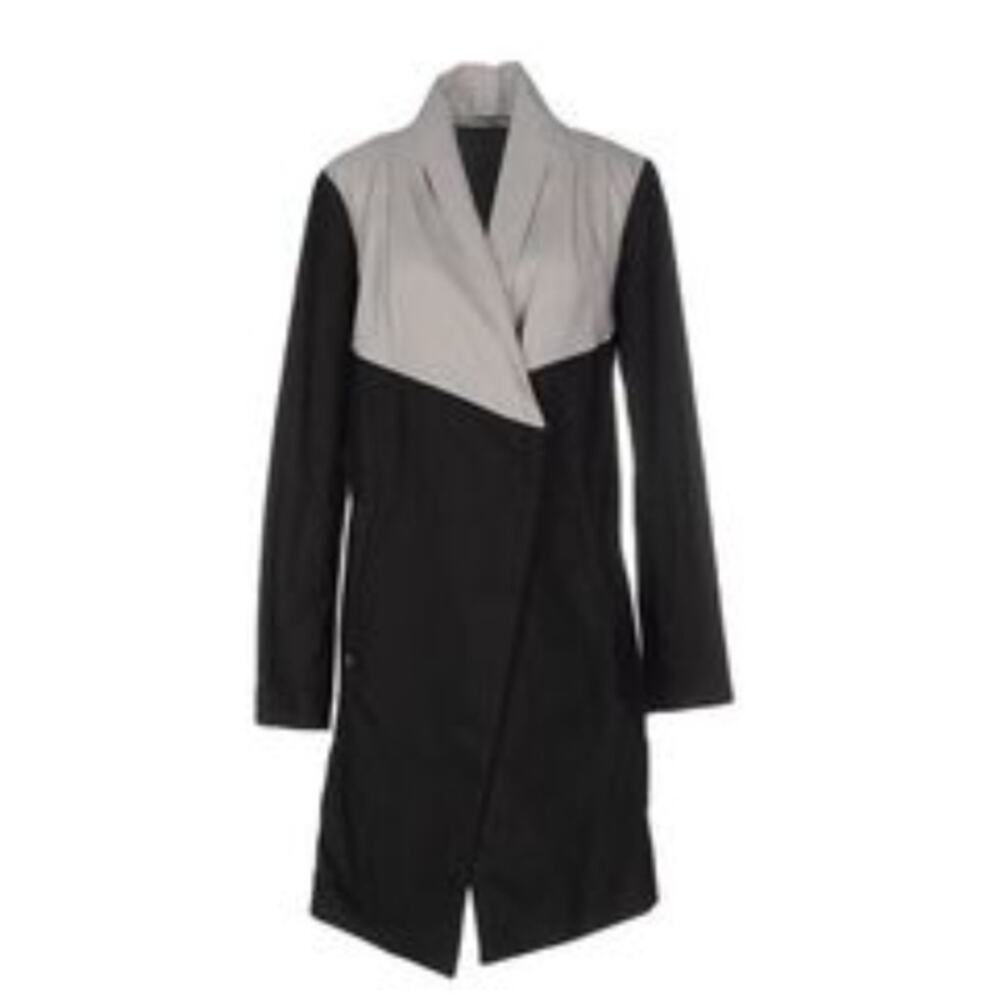 Oblique Creations Overcaot Women's Sz 2 XS  Black Tan Gray Colorblock Mid-Length